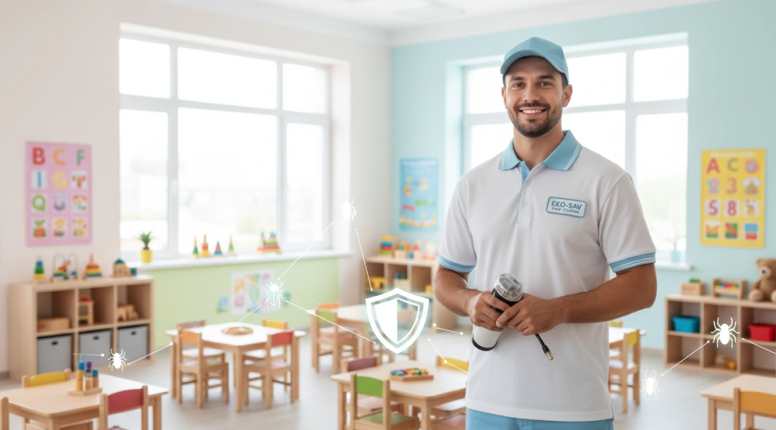 Okul, kreş, anaokulu ve kurs merkezleri gibi alanlarda üreyen haşerelere karşı profesyonel kontrol